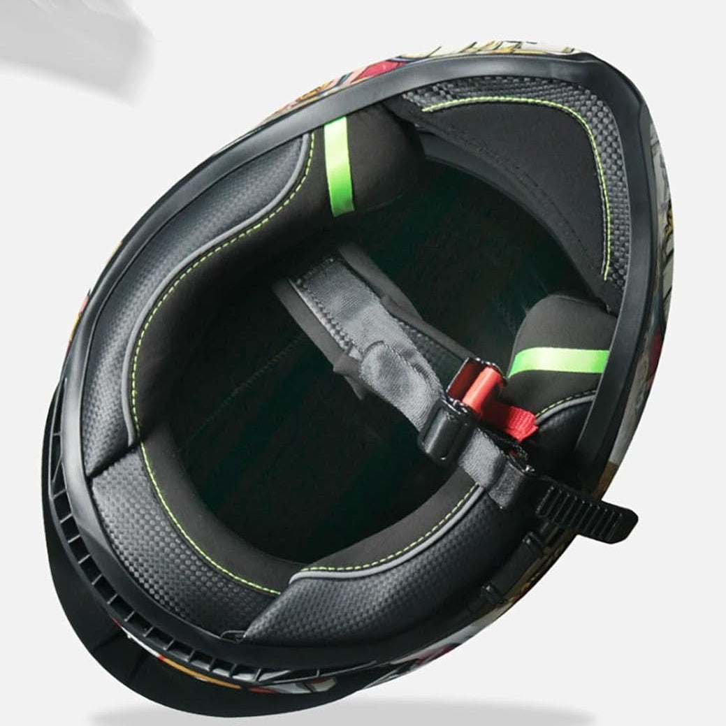 Roots - Casque moto integral vert