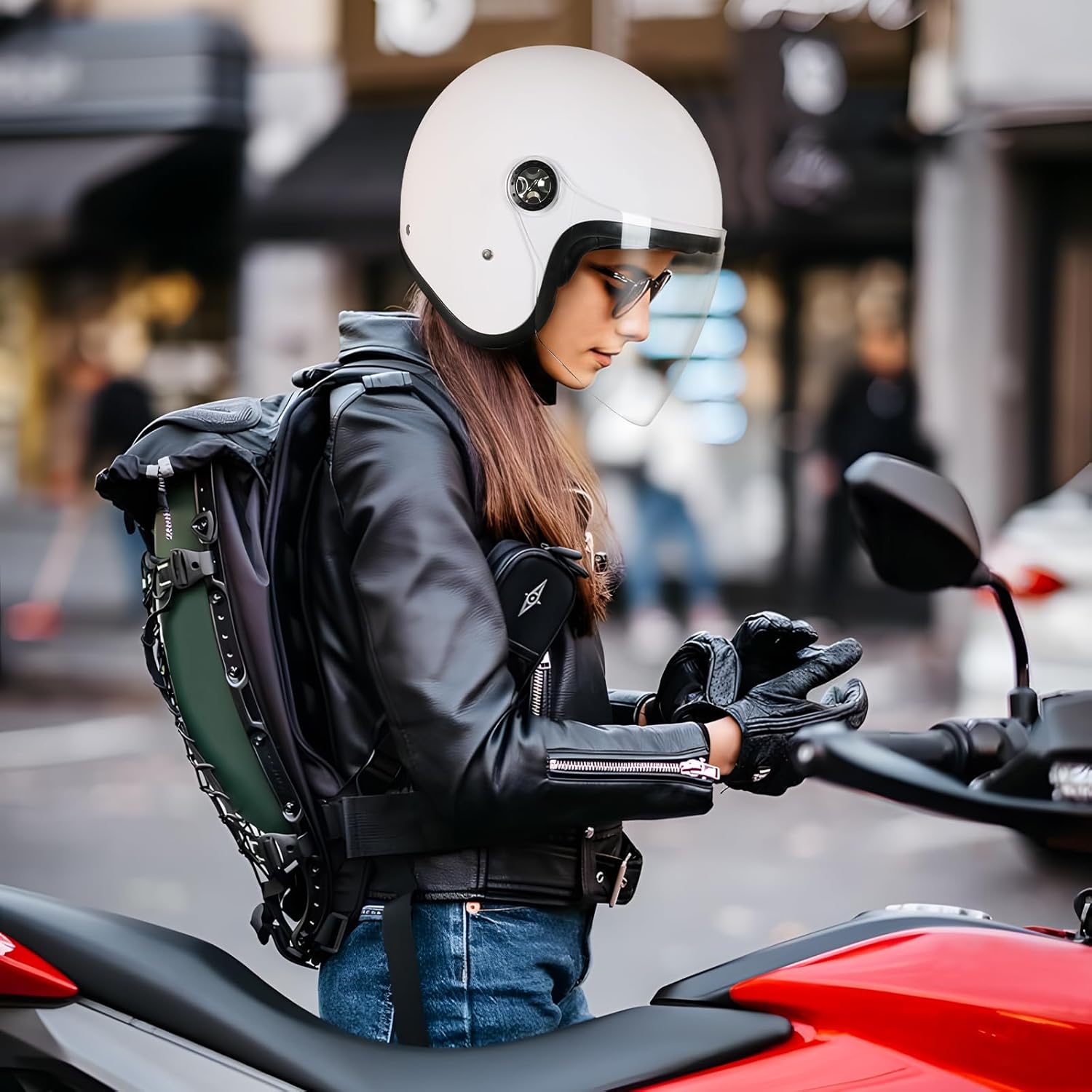 Hero - Casque moto blanc vintage
