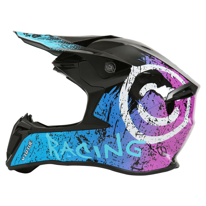 Casque moto cross femme rose