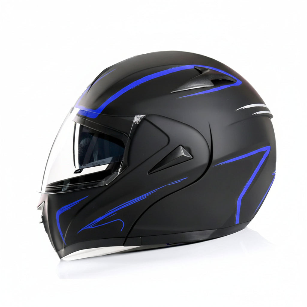 Gravel - Casque moto noir mat visiere noir
