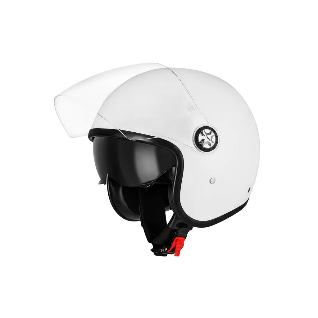 Casque moto blanc vintage