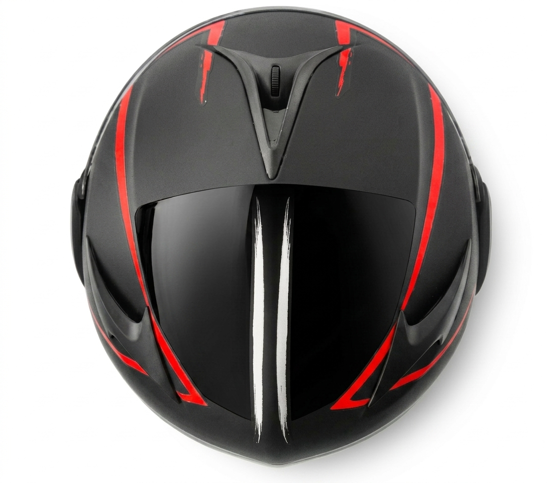 Coast - Casque moto modulable rouge et noir