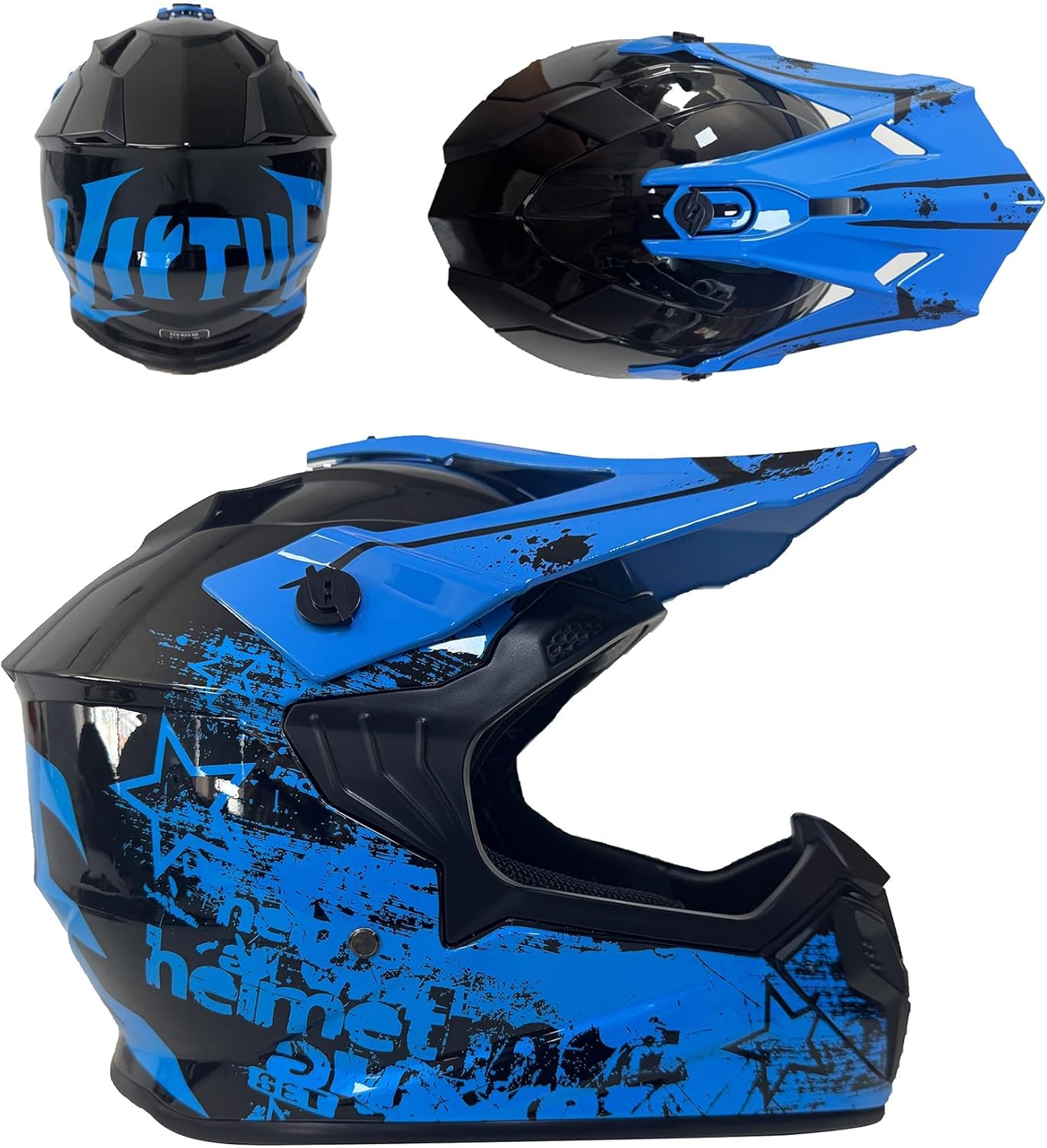 Vector M - Casque moto bleu et noir
