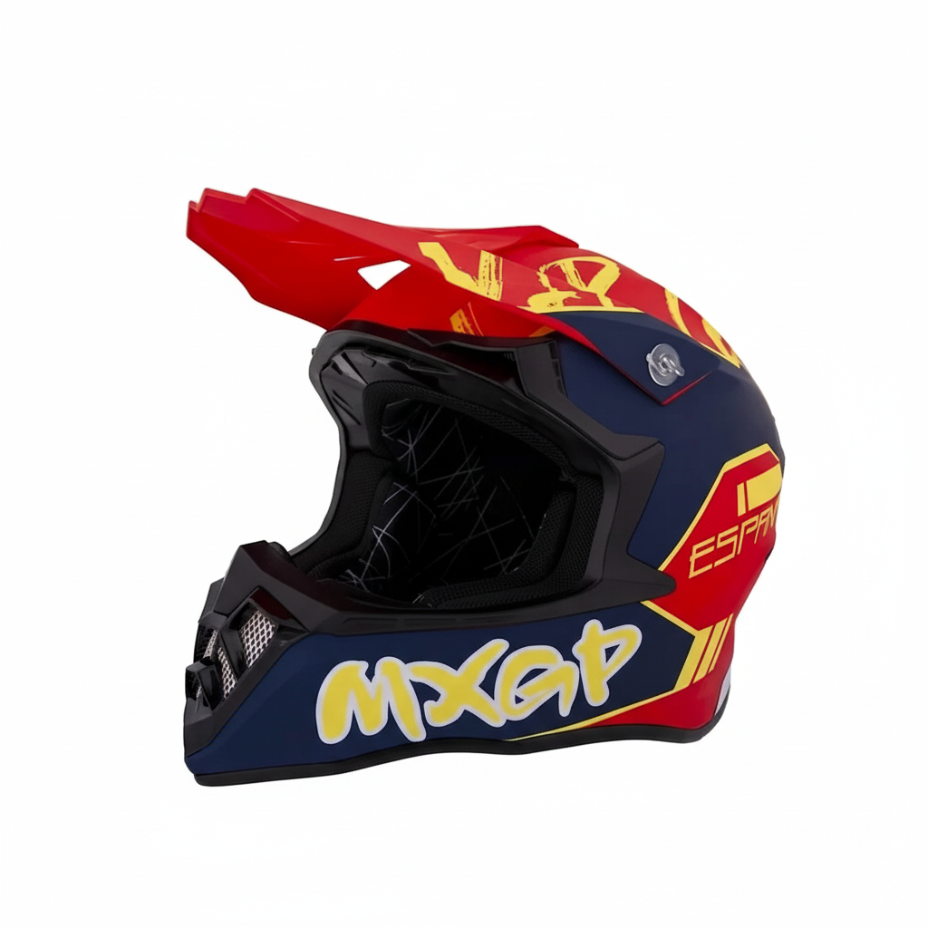 Casque moto cross rouge