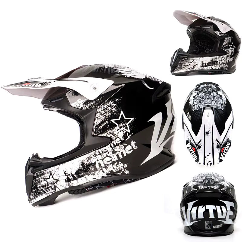Ignis - Casque de moto cross noir et blanc