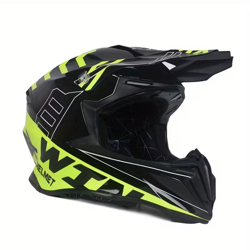 Casque cross jaune et noir