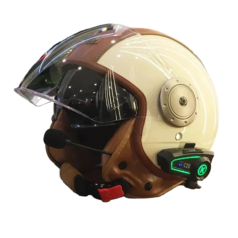 Casque moto demi jet vintage