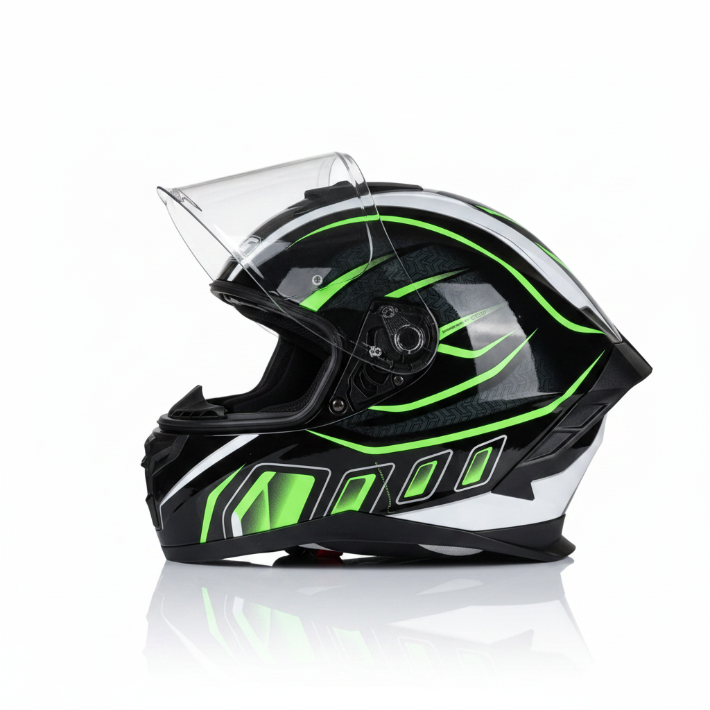 Roots - Casque moto integral vert