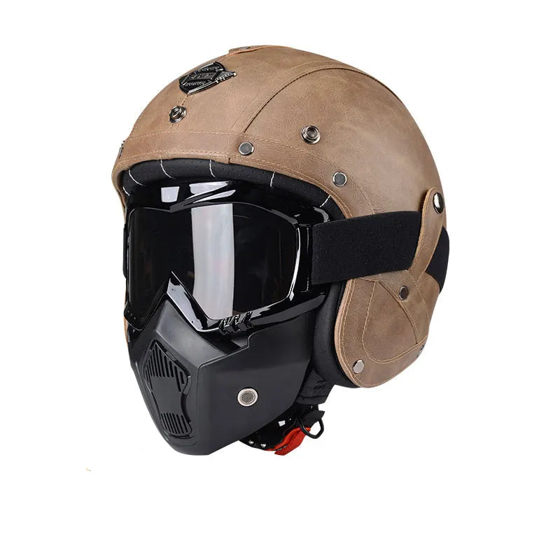 Vintage - Casque moto en cuir