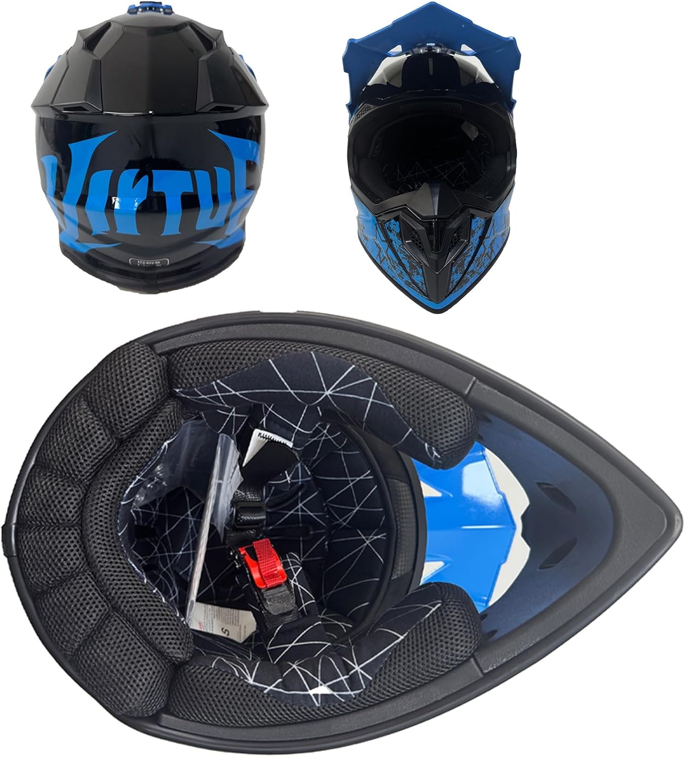Vector M - Casque moto bleu et noir