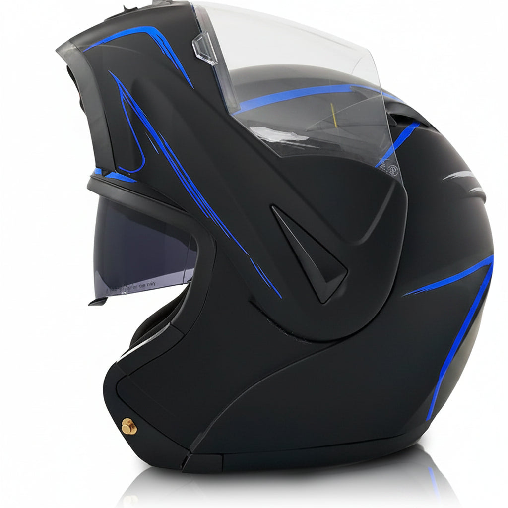 Gravel - Casque moto noir mat visiere noir