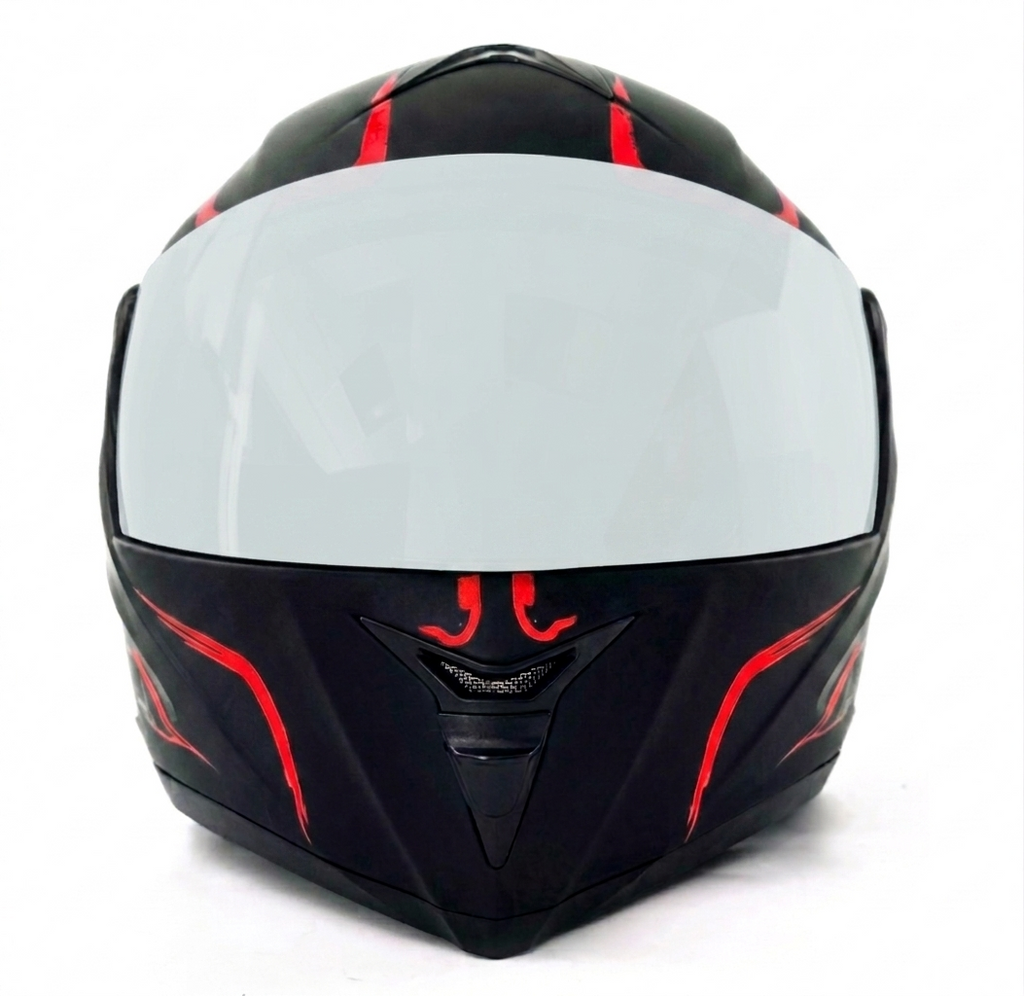 Coast - Casque moto modulable rouge et noir