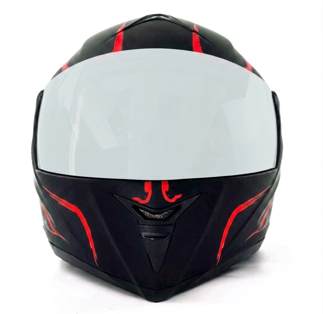 Coast - Casque moto modulable rouge et noir