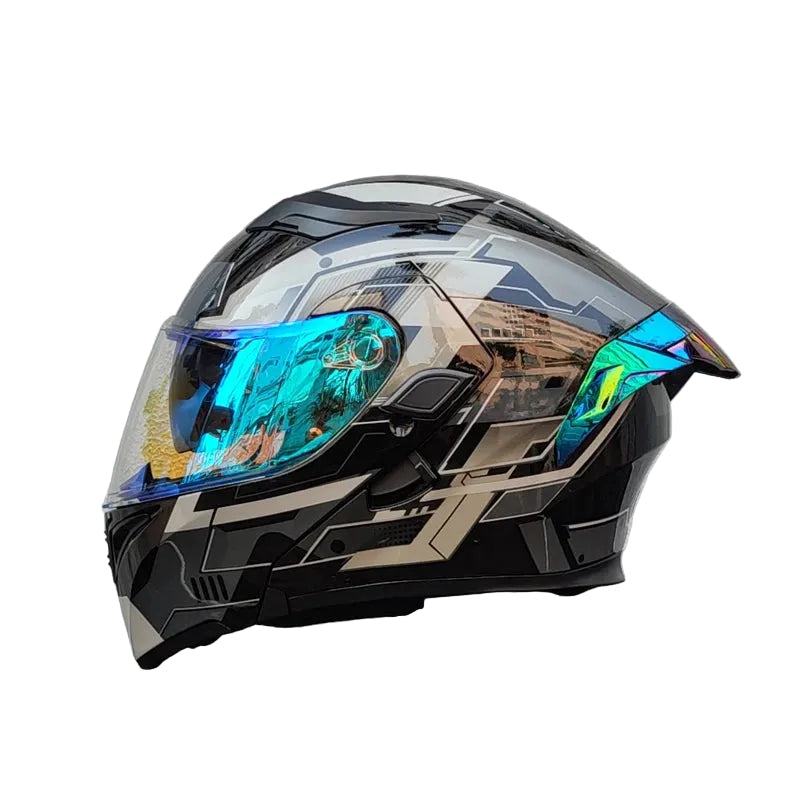 Casque avec visière multicolore