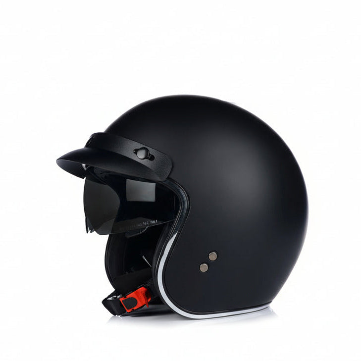 Casque jet noir mat