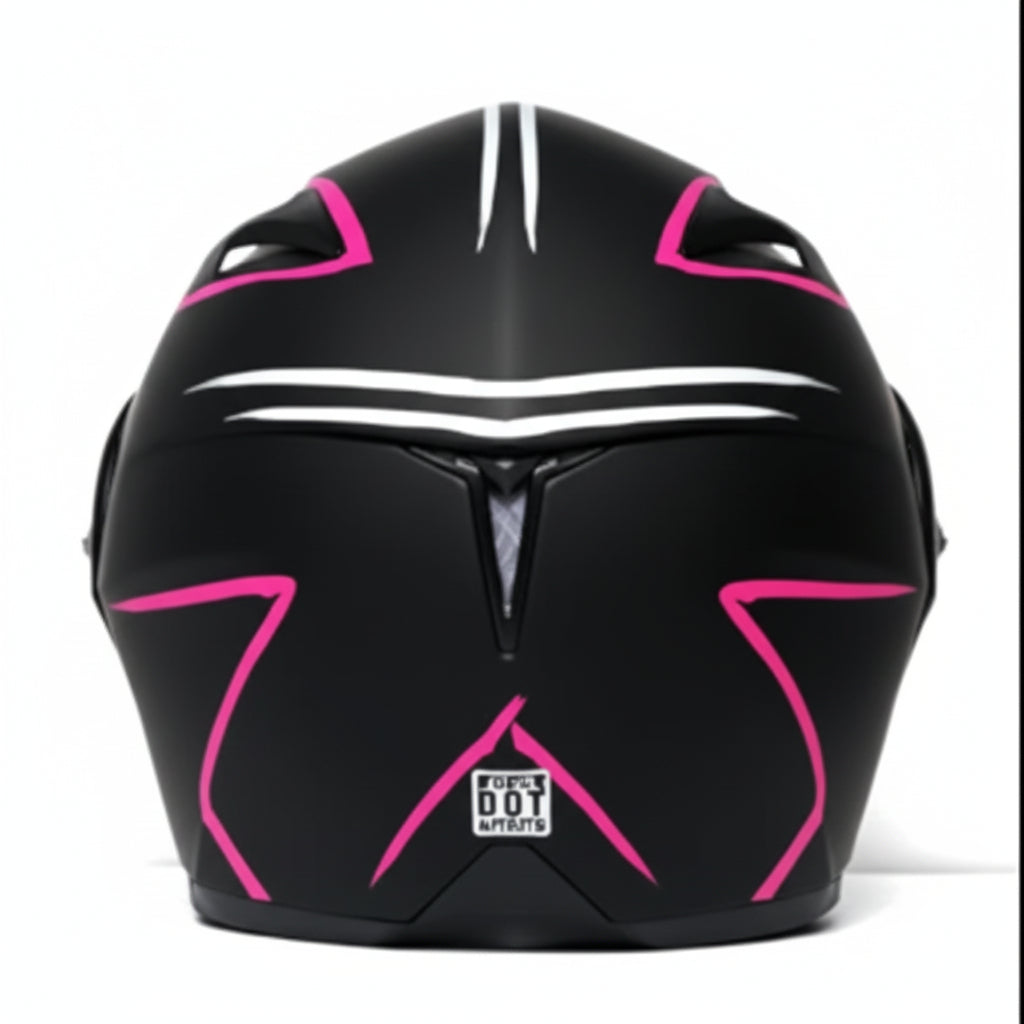 Buddy - Casque moto noir et rose
