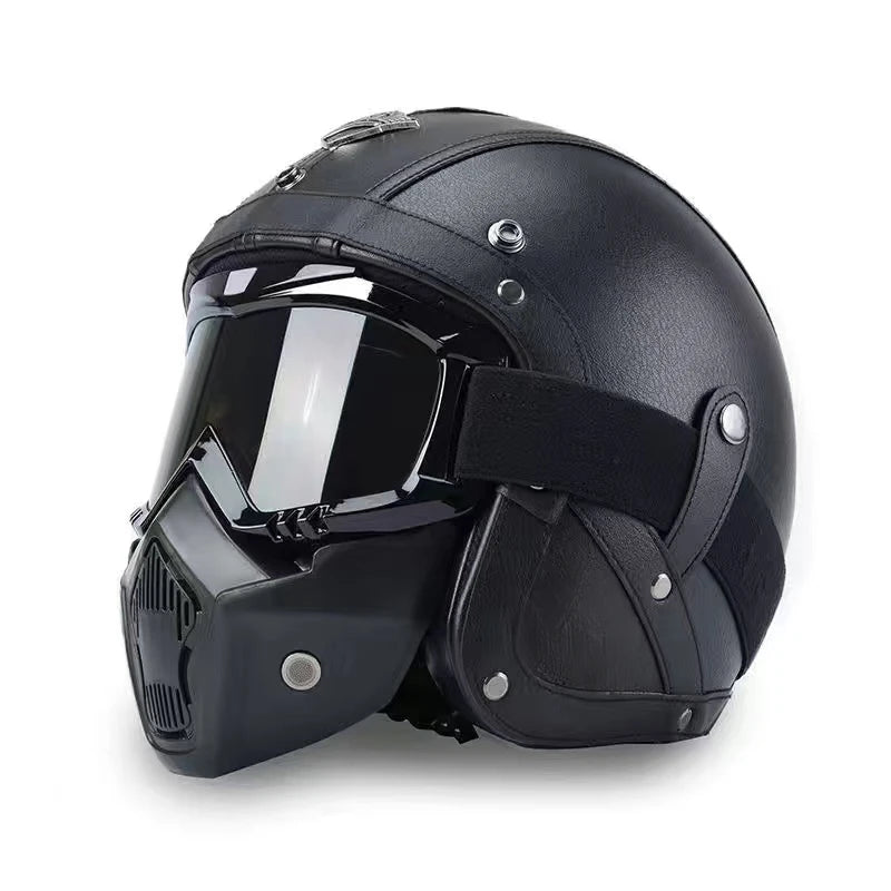 casque moto en cuir