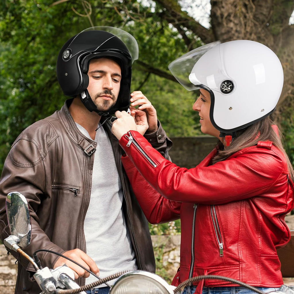 Ace - Casque jet noir brillant