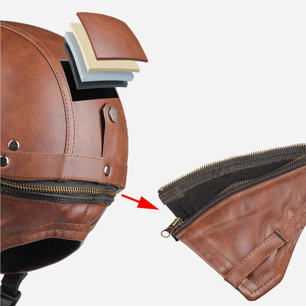 Legend - Casque moto aviateur