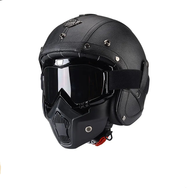 Vintage - Casque moto en cuir