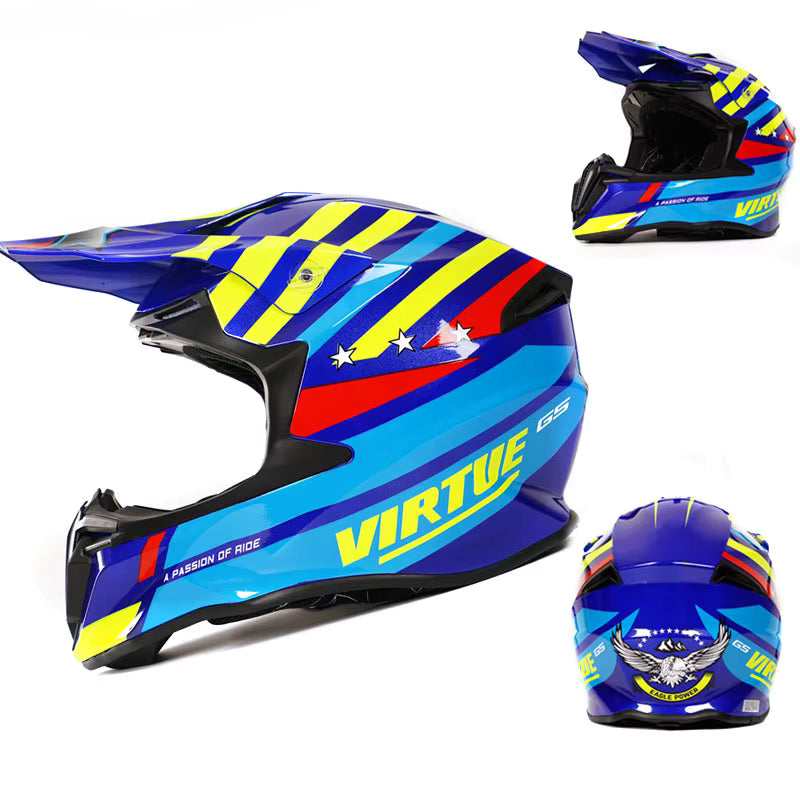 Storm - Casque moto cross bleu
