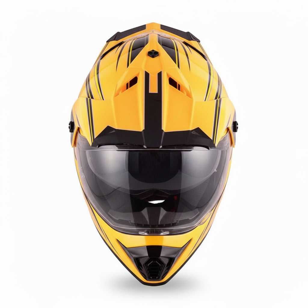Factory - Casque moto orange et noir