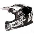 Casque de moto cross noir et blanc