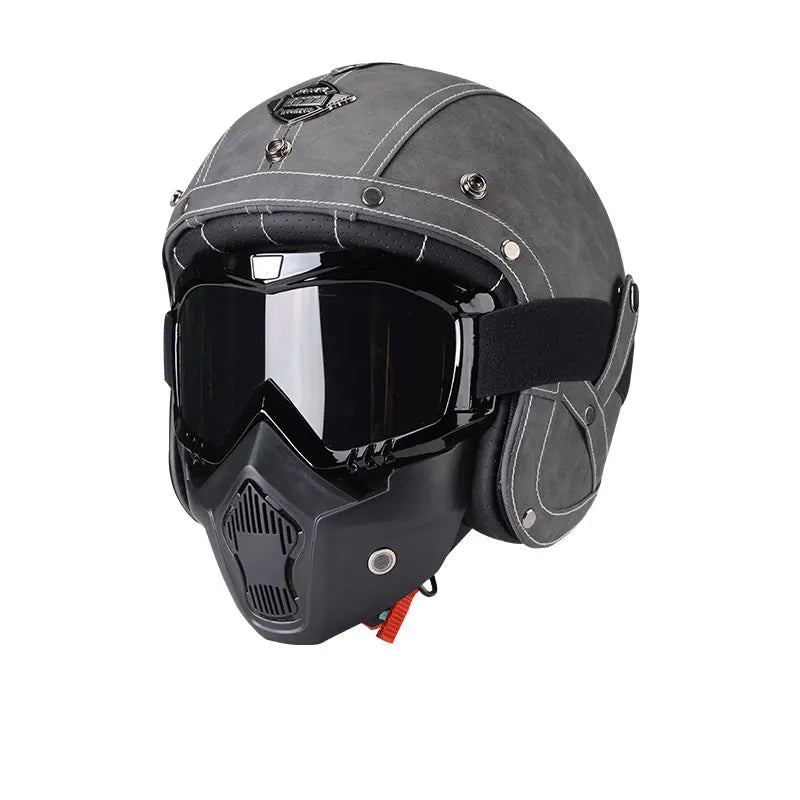 Vintage - Casque moto en cuir