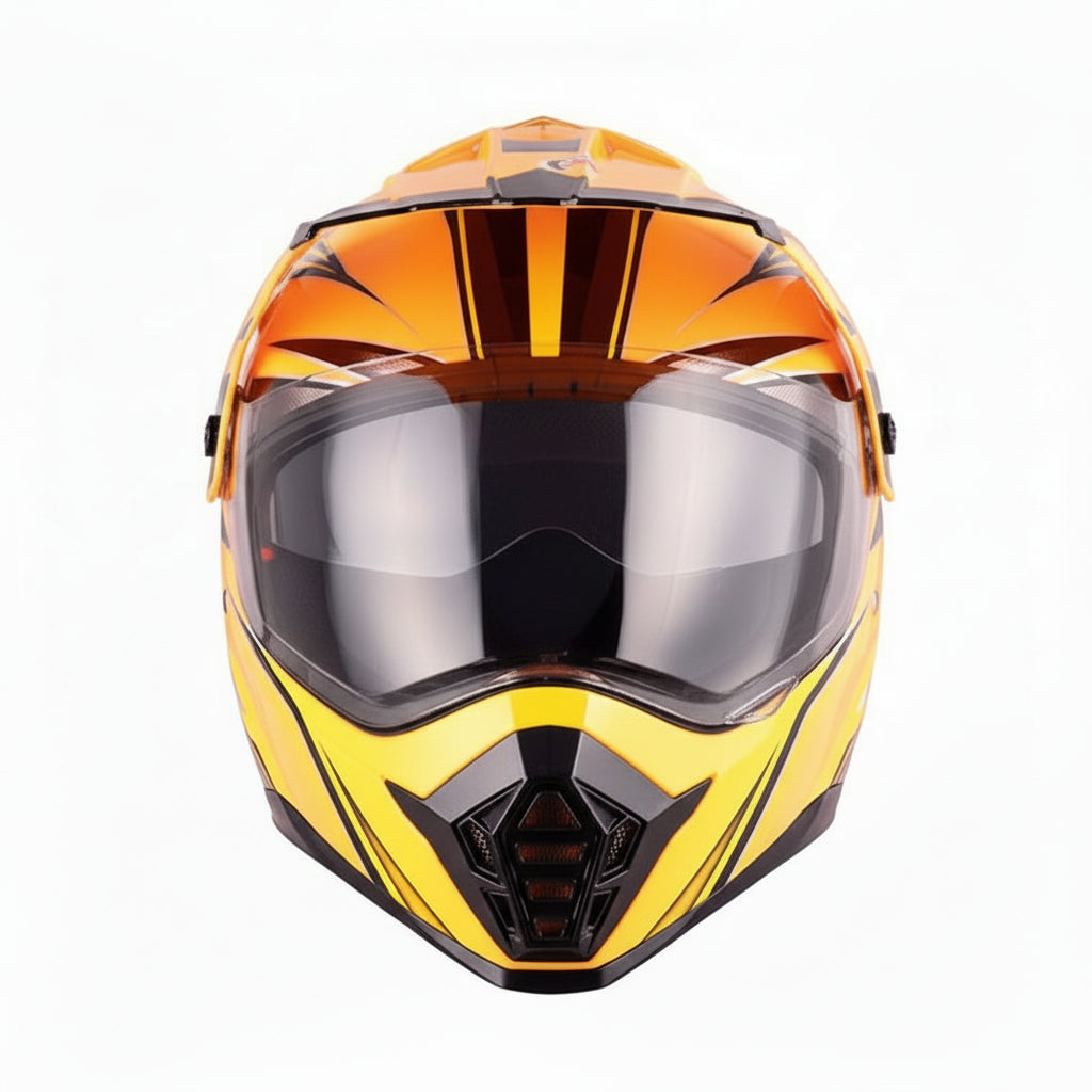 Factory - Casque moto orange et noir