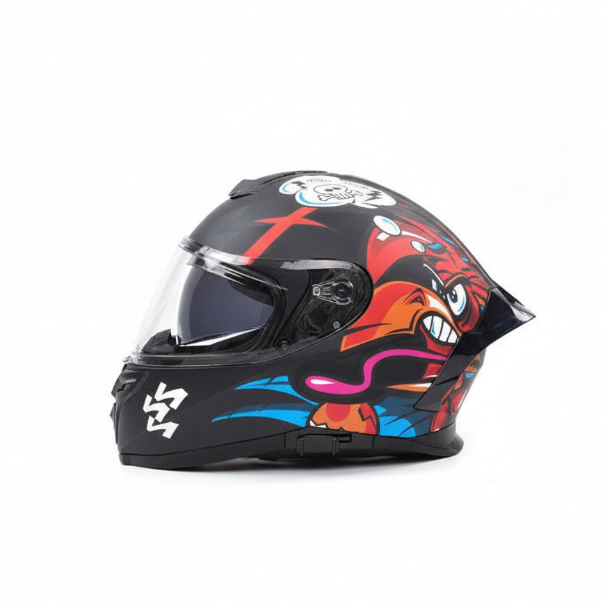Casque moto cartoon