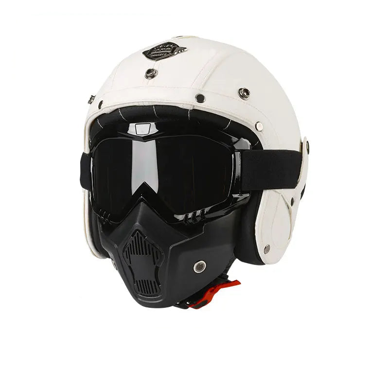 Vintage - Casque moto en cuir
