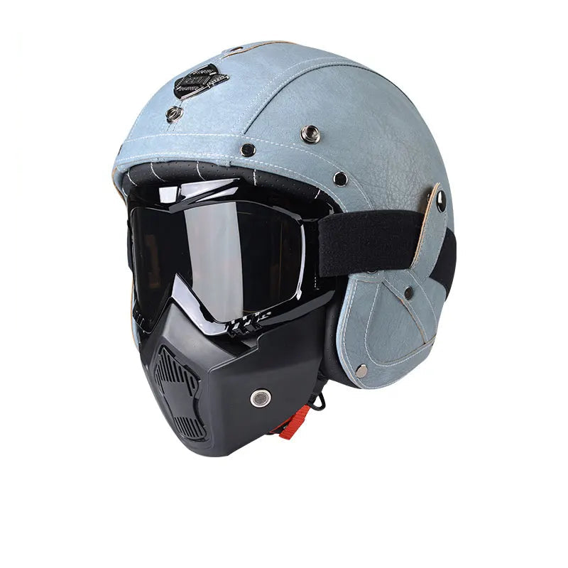 Vintage - Casque moto en cuir