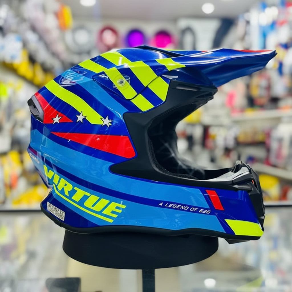 Storm - Casque moto cross bleu