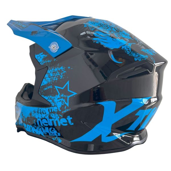 Vector M - Casque moto bleu et noir